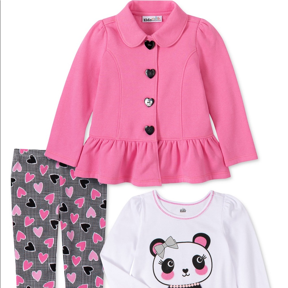 Little Girls 3-Pc Jacket/Top/Legging Set